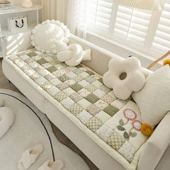 Korean Pure Cotton Sofa Cover Embroidery Sofas Towel Non Slip Couch Covers L Shaped Corner Sofa Mat Seat Pad
