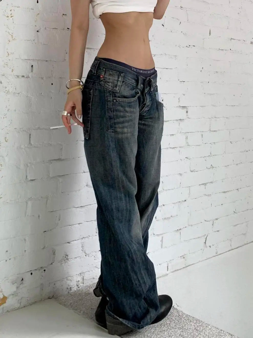 Blue Y2k Baggy Jeans Harajuku Japanese Denim Trousers American Vintage Jean Pants Trashy Clothes