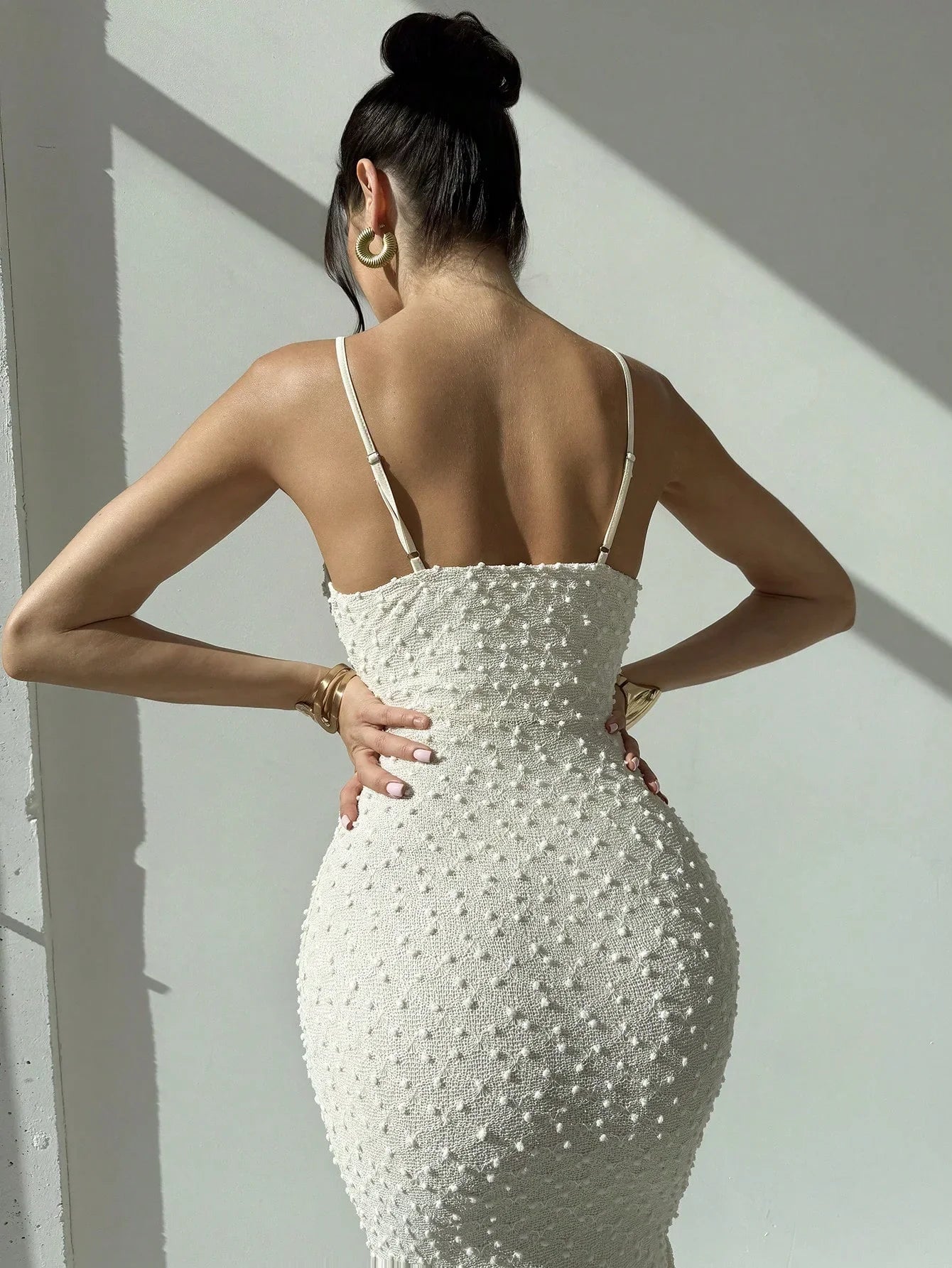 casual vacation backless slim-fit dress with hip strap