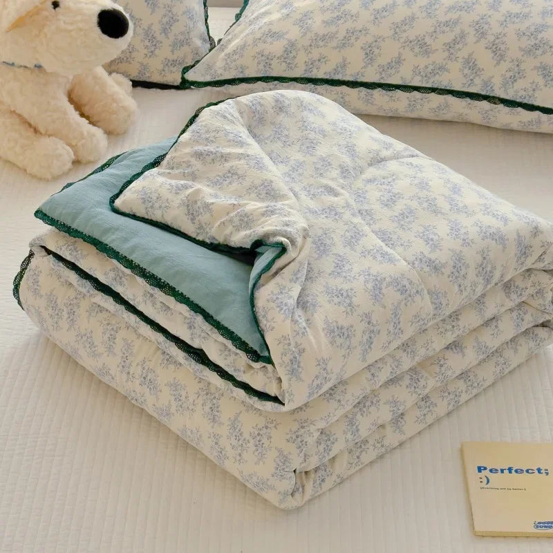 Sweet Printed Air-Condition Blanket Soft Skin-Friendly quilted quilt Breathable Cooling Comforter Queen King Beds