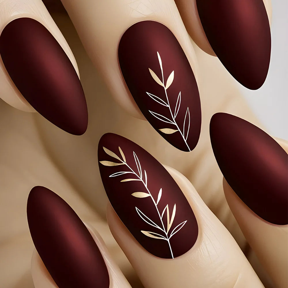 24Pcs Matte Almond False Nails with Glue Glitter Butterfly Fake Nail Press Ons Black Gradient Artificial Nail Tips