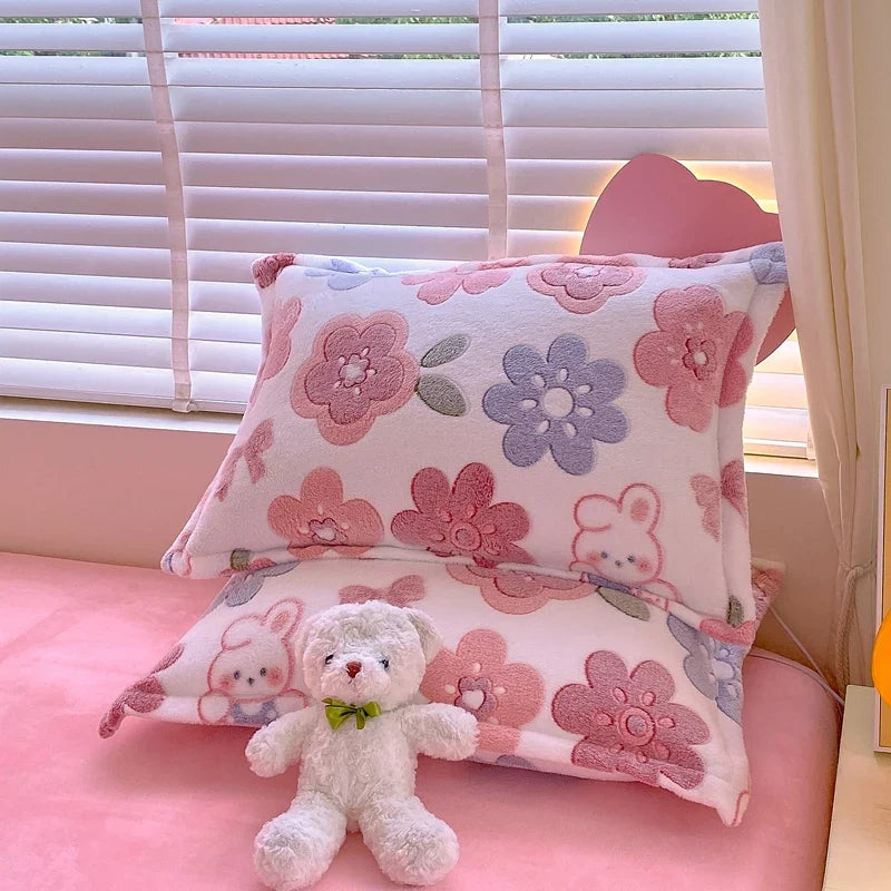 2pcs Fluffy Plush Pillowcase