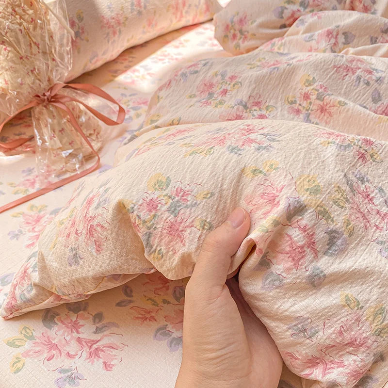 Floral Style Duvet Cover Breathable Quilts Cover Single/Double/Queen Size Comforter Cover Home Bedding (Pillowcase Need Order)