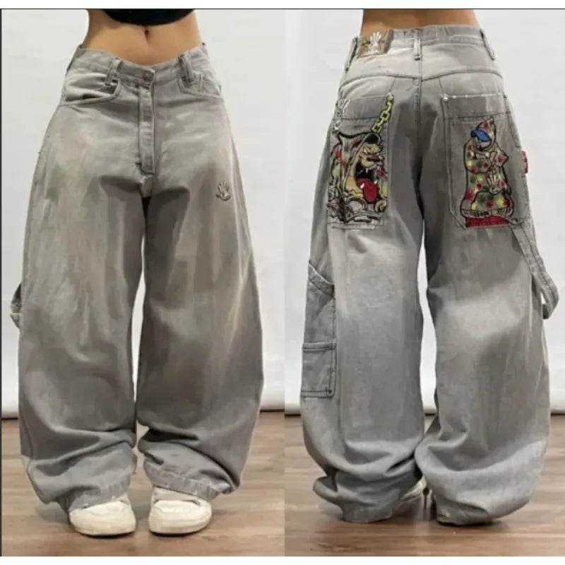 Hip-hop street clothing wasteland style tie-dye ripped jeans