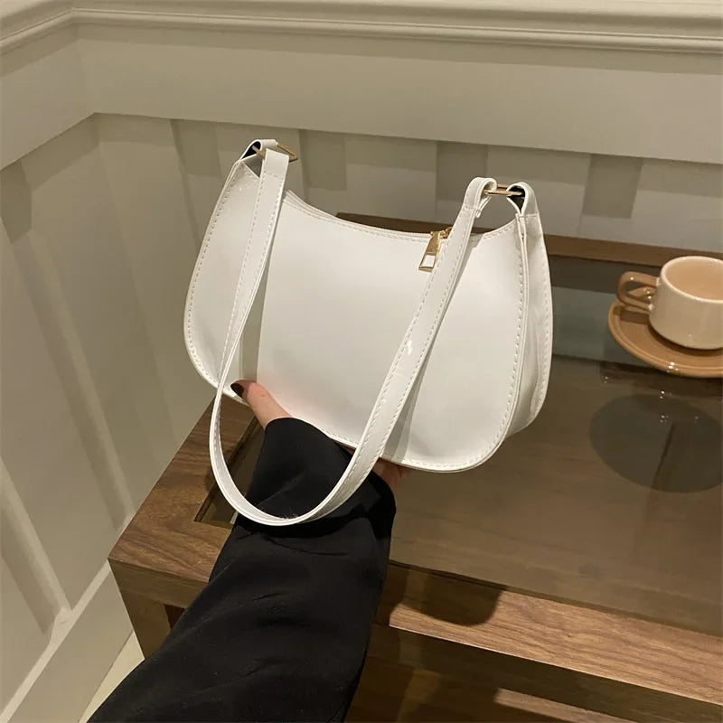 Vintage Patent Leather Shoulder Bag Handbags Casual Designer Hobos Underarm Bag
