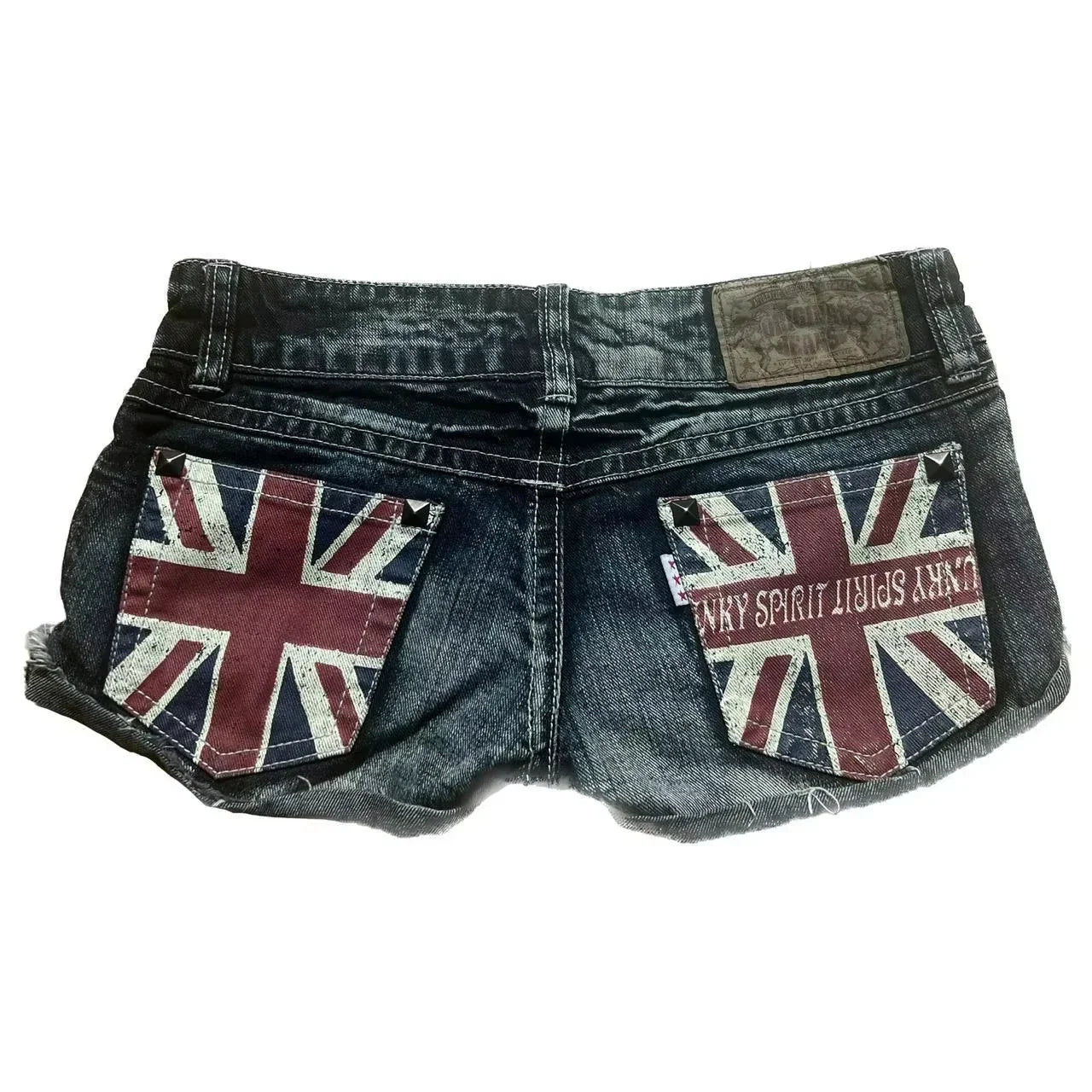 Y2K Denim Shorts Patch Vintage Shorts Street Hip Hop Harajuku Punk Loose High Waist Wide Leg Pants