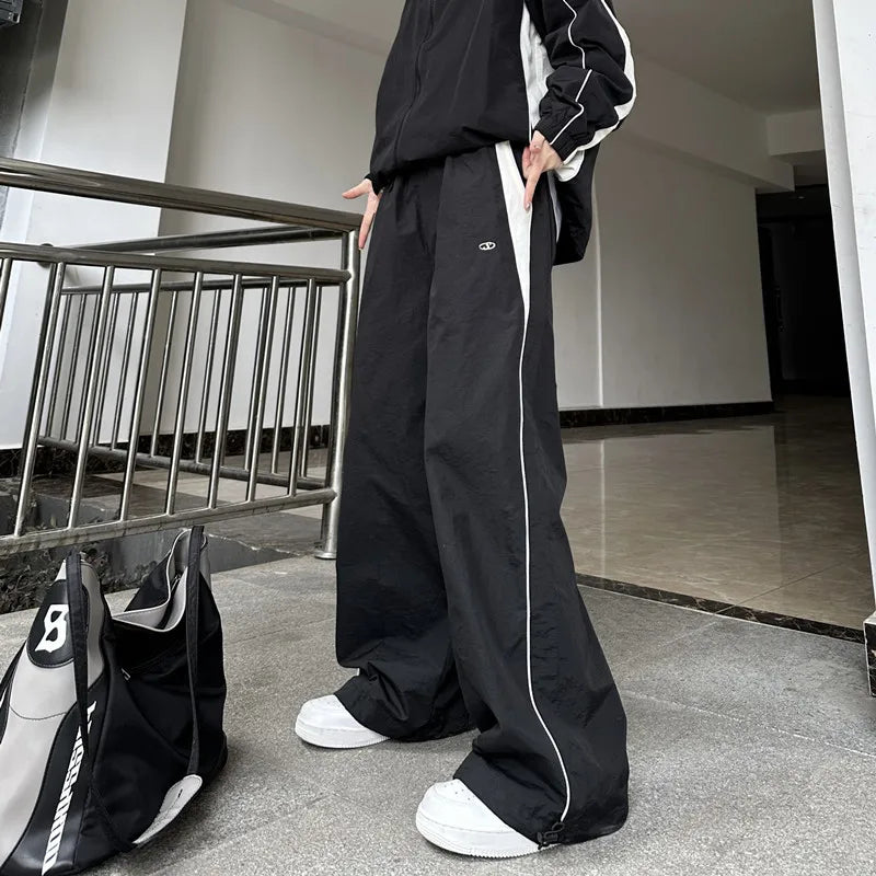 Y2K Vintage Loose Pant Casual Street Hip Hop Baggy Pants High Waist Wide Leg Trousers Solid Joggers Clothes