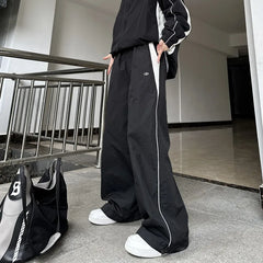 Y2K Vintage Loose Pant Casual Street Hip Hop Baggy Pants High Waist Wide Leg Trousers Solid Joggers Clothes