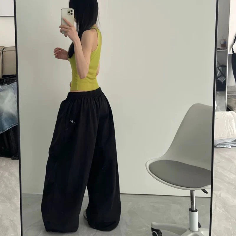 Oversized Black Sweatpants Y2K Harajuku Baggy Joggers Streetwear Wide Leg Pants Korean Casual Trousers New
