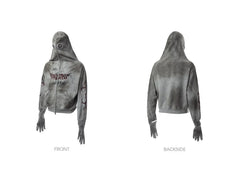 Y2k Harajuku Retro Zipper Hoodie Hip Hop Rock Alphabet Pattern Eye Hoodie Sports Shirt Loose Sports Shirt Tops