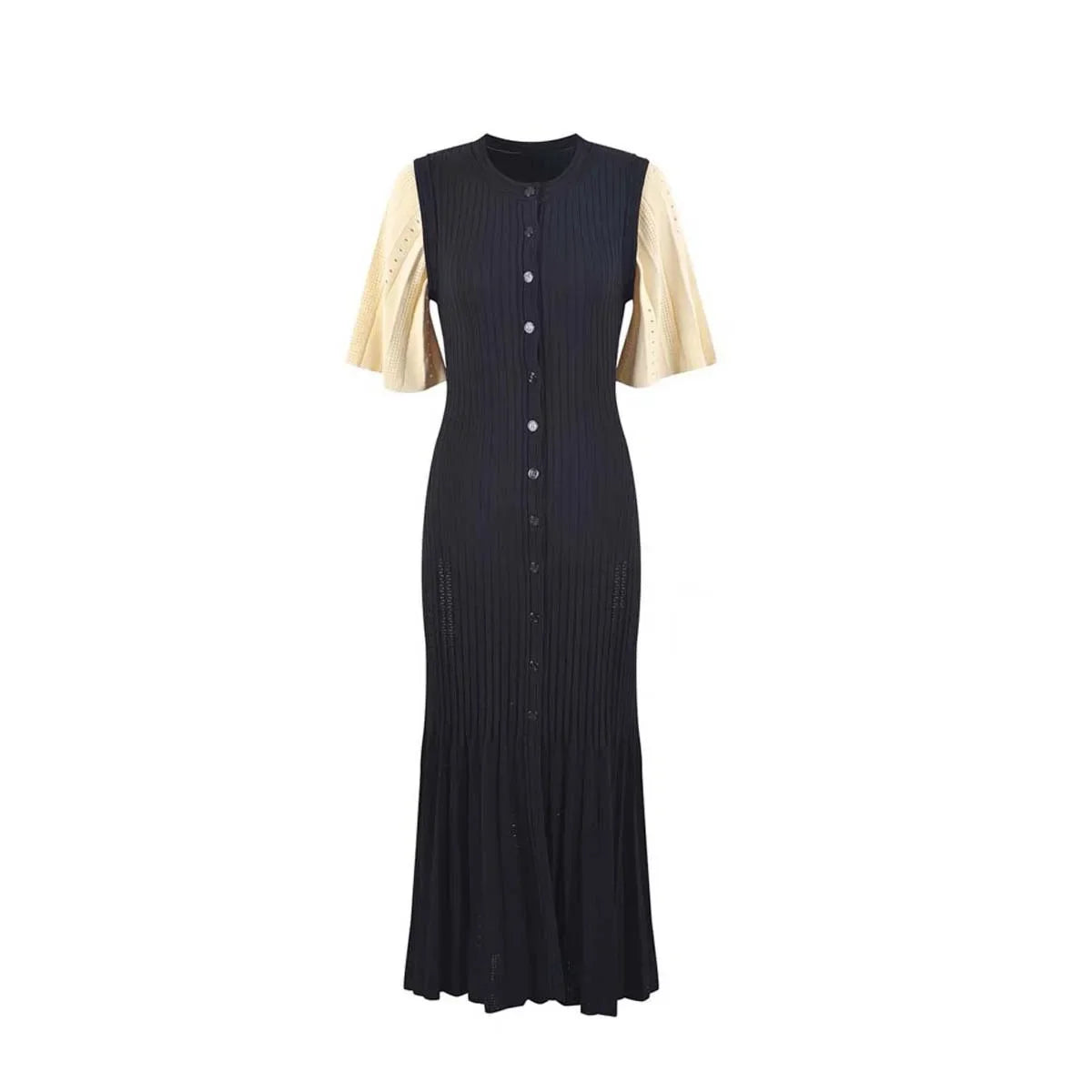 French Elegant Fragrance High-end Slimming Knitted Mermaid Dress Hollow Slimming Fish Tail Knit Dress