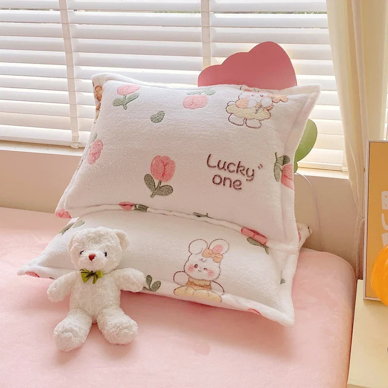 2pcs Fluffy Plush Pillowcase