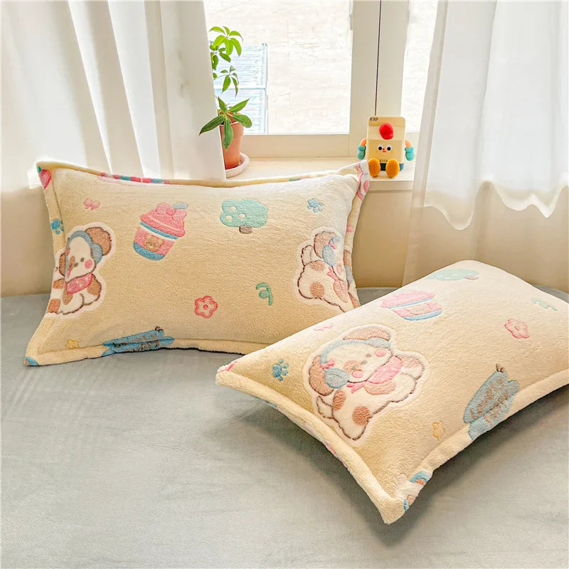 2pcs Fluffy Plush Pillowcase