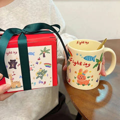 Ceramic Coffee Mug Funny Cute Cartoon Dog Mug with Handle Home Baking Dessert Breakfast Milk Mug Present