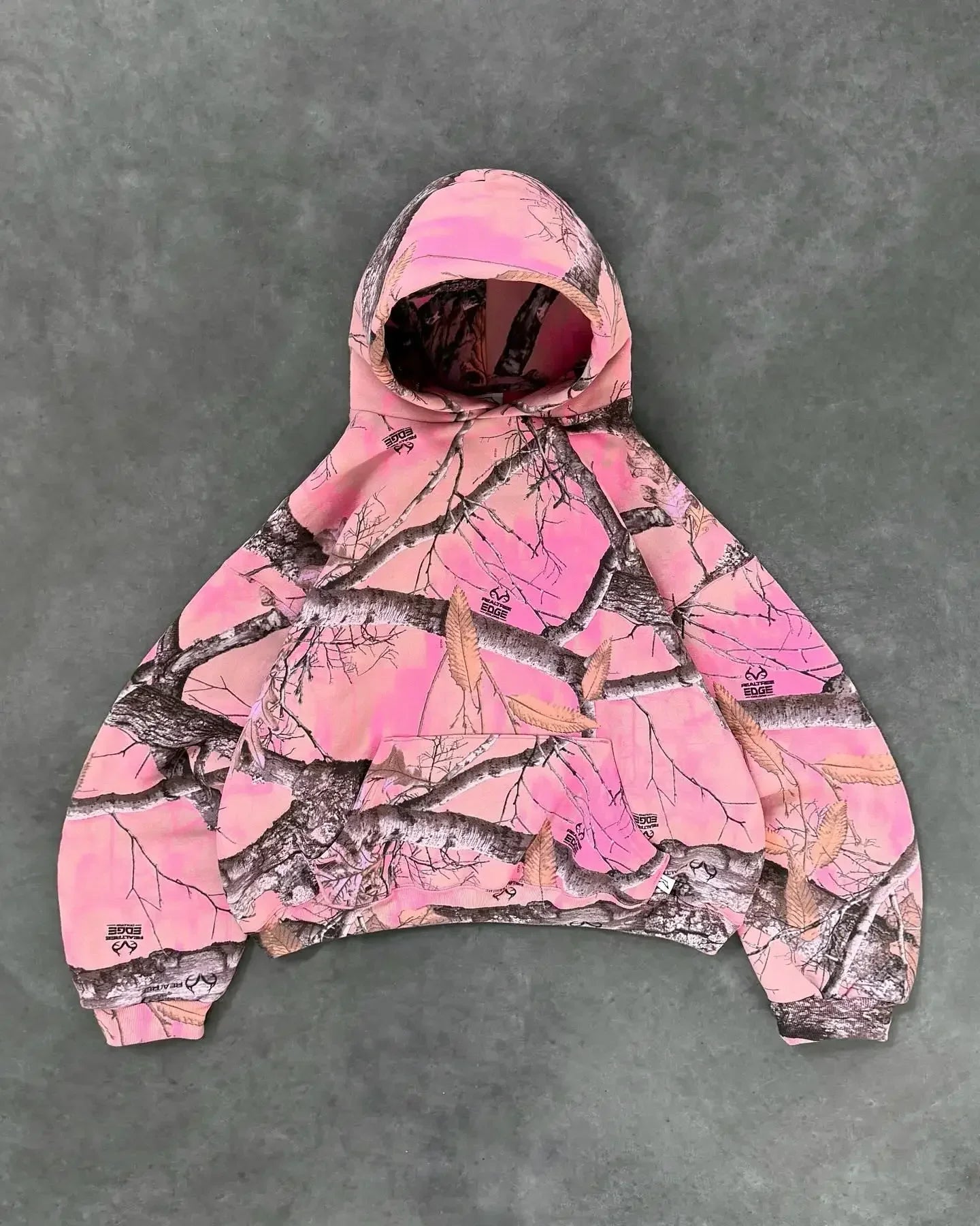 Streetwear Pink Camo Zipper Hoodie Y2k Harajuku Retro Gothic Two Piece Sets