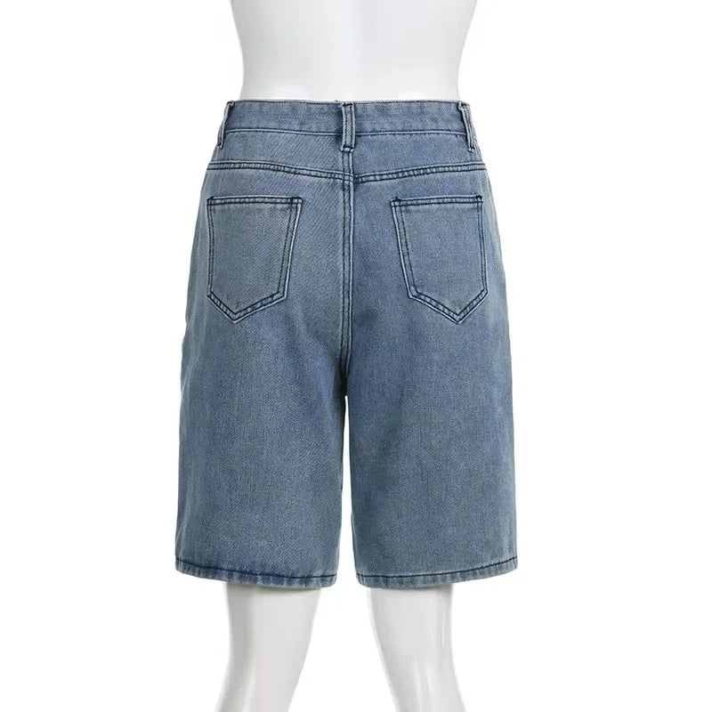 Aelfric Eden Star Patchwork Denim Shorts Hip Hop Streetwear Shorts Y2K Harajuku Casual Track Shorts Sweatpants