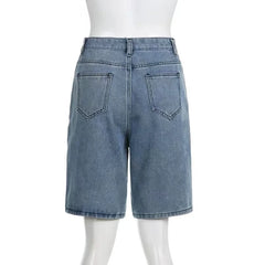 Aelfric Eden Star Patchwork Denim Shorts Hip Hop Streetwear Shorts Y2K Harajuku Casual Track Shorts Sweatpants