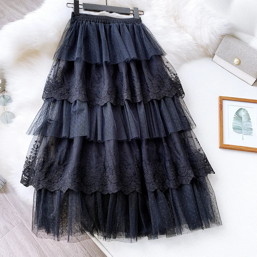Skirts Lace Skirts Long Lace Skirt Clothing K68