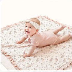 Ruffle Baby Blanket Cotton Swaddle Newborn Wrap Flower Muslin Receive Blankets Stroller Cover