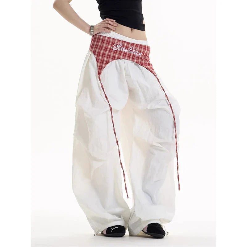 Brown Baggy Parachute Pants Oversize Cargo Pants Harajuku Japanese Y2k Gyaru Vintage Trousers Clothes