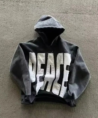 Y2K American High Street Washing Zipper Hooded Sweater Retro Harajuku Loose Hooded Top Clothing