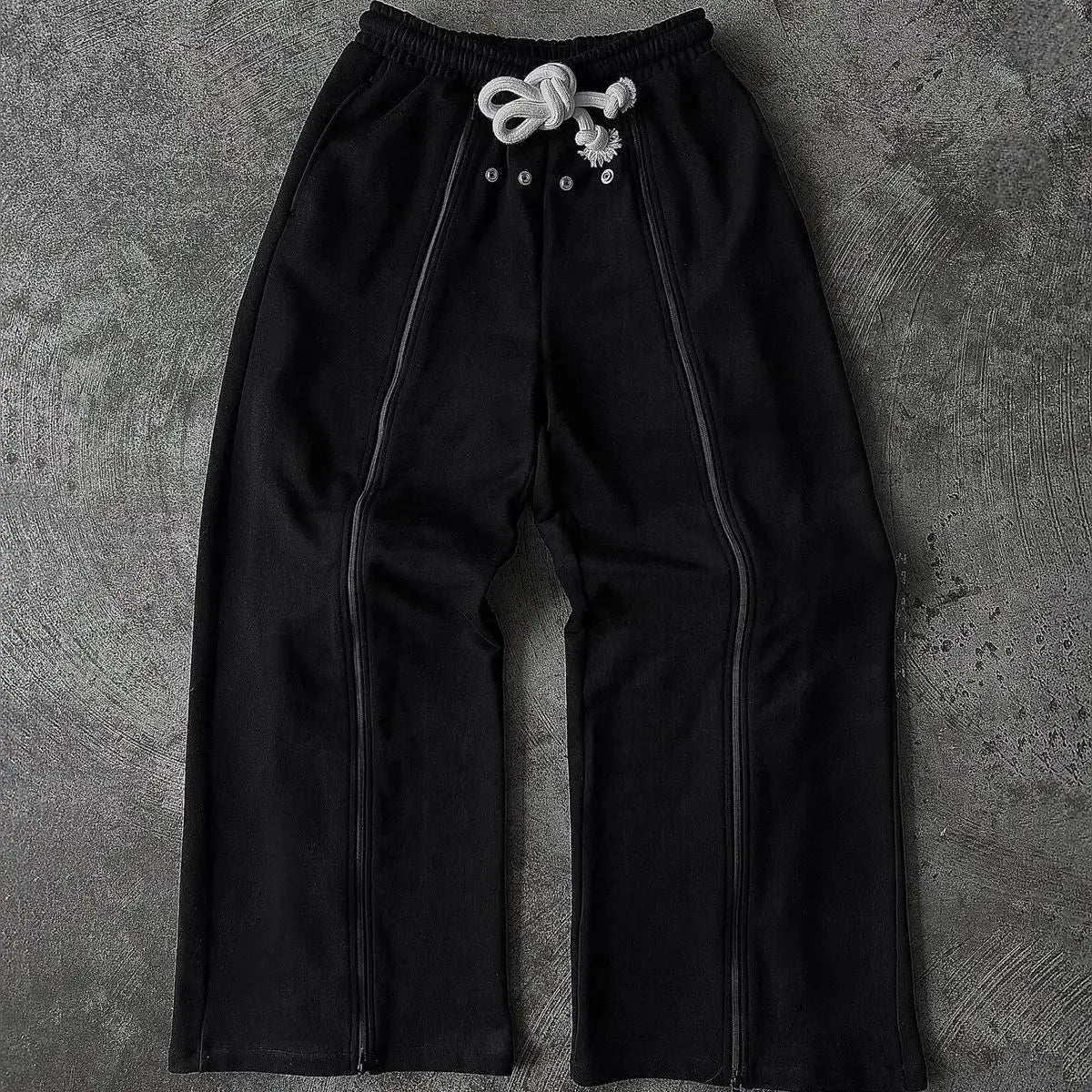 Casual versatile trend personalized street loose black rock Wide Leg Korean Trousers Streetwear pants