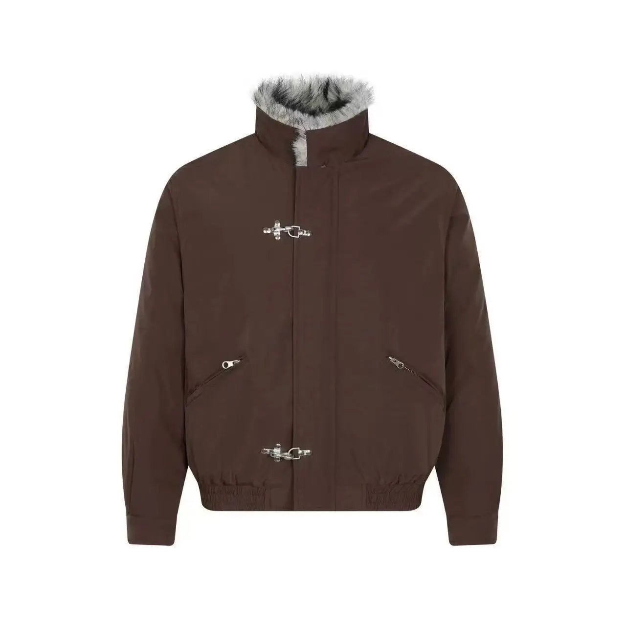 American Aircraft Button Pocket Zipper Stand-Up Collar Parka