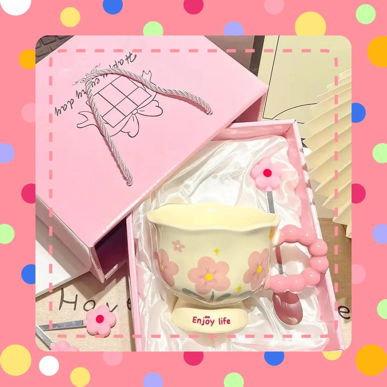 High Value Ceramic Flower Coffee Mugs Dishwasher Safe Creative Water Cups Birthday Gifts