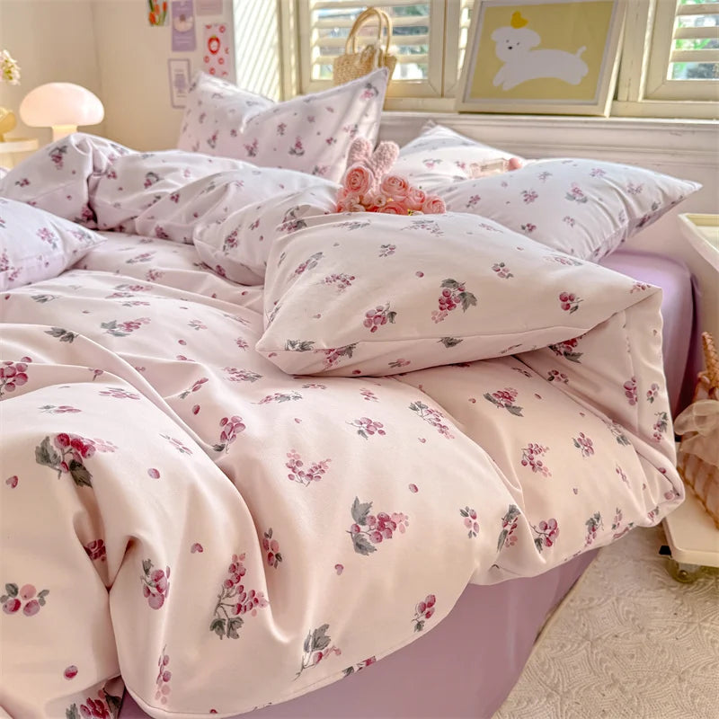 1pc Quilt Cover Queen/King Size Purple Grape Printed Duvet Cover220x240cm Single Size Comforter Cover (without pillowcase)