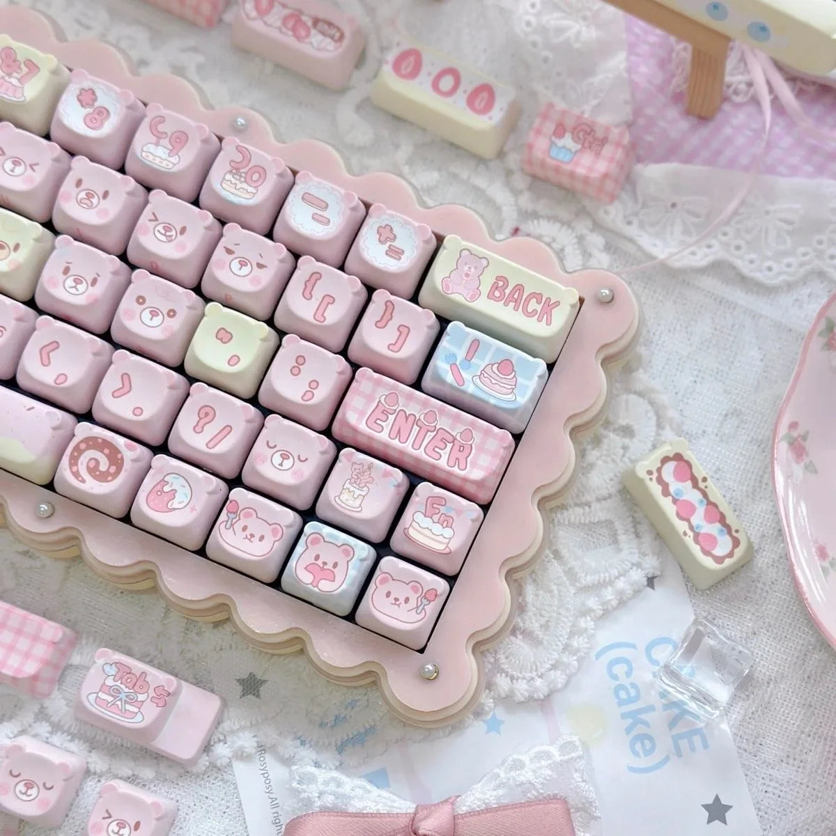 Cat Keycaps Cute Keycap Set of Keys PBT Key Cap Gift EAO Sublimation Mechanical Keyboard Cap 2.25 U 2.75U