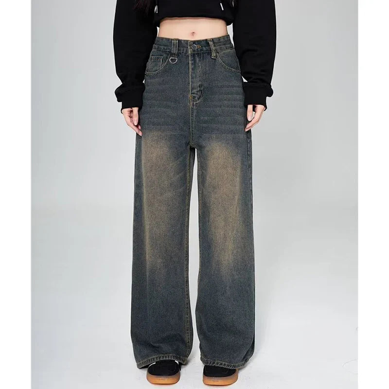 Baggy Jeans Unisex Vintage American Style Straight Wide Leg Denim Pants Brand Sale Casual Trousers