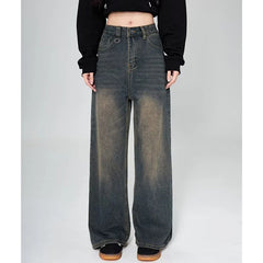 Baggy Jeans Unisex Vintage American Style Straight Wide Leg Denim Pants Brand Sale Casual Trousers