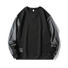 Male Patchwork Loose O-Neck Hip Hop Hoodies