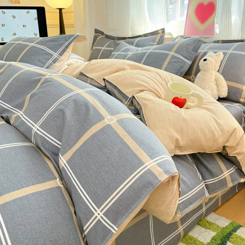 100% Cotton Printed Duvet Cover Single Piece Fresh Style Bedding Cover Soft Breathable Quilt Cover