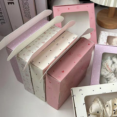 1/3/5/10pcs Packaging Boxes With Bowknot DIY Candy Cookies Gift Window Boxes Handmade Soap Wrapping Supplies Wedding Decor