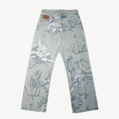Y2k Retro Baggy Jeans Trendy Cupid Angel Pattern Pants American Hip Hop Streetwear Unisex Casual Straight Leg Jeans