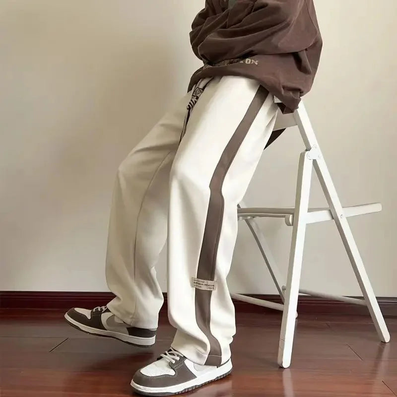 Thickened Fleece Casual Sports Harlan Pants Loose Fit Straight Leg Sweatpants