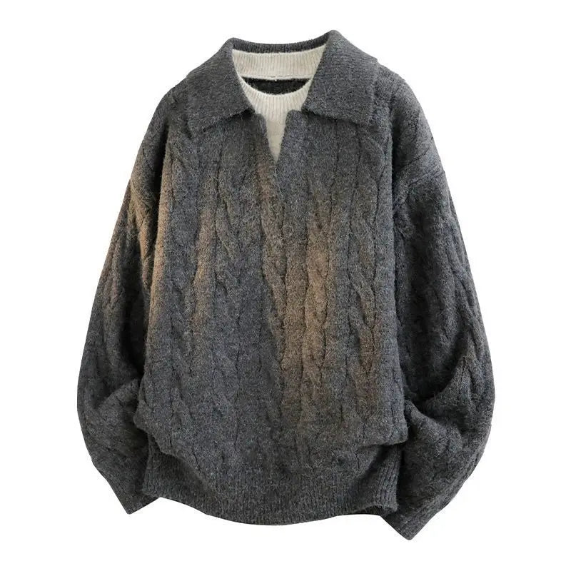 American high street hip-hop couple retro round neck sweater