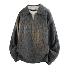 American high street hip-hop couple retro round neck sweater