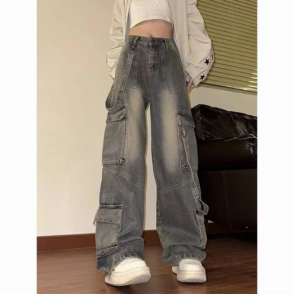 American Vintage Washed Multi-Pocket Cargo Jeans