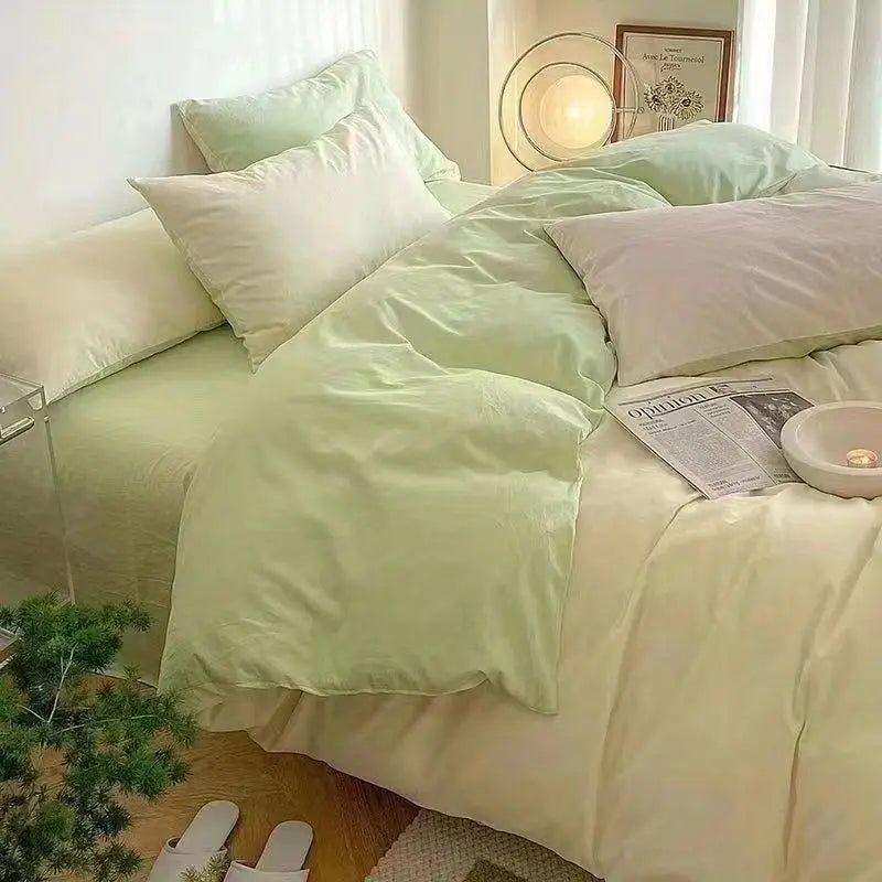 INS Nordic Pink Letter Bedding Set Four Pieces Quilt Cover Girls Single Twin Full Queen Size Duvet Cover Set