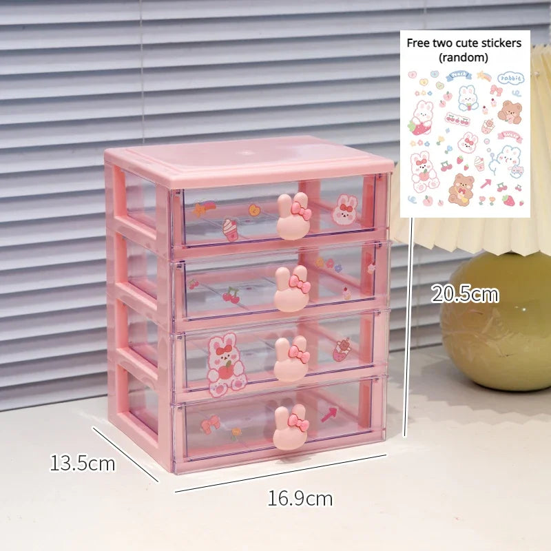 Desktop Storage Box Organizer Student Drawer Box Pen Holder Cute Office Childrens Hair Accessories Stationery Rack Organizer Box
