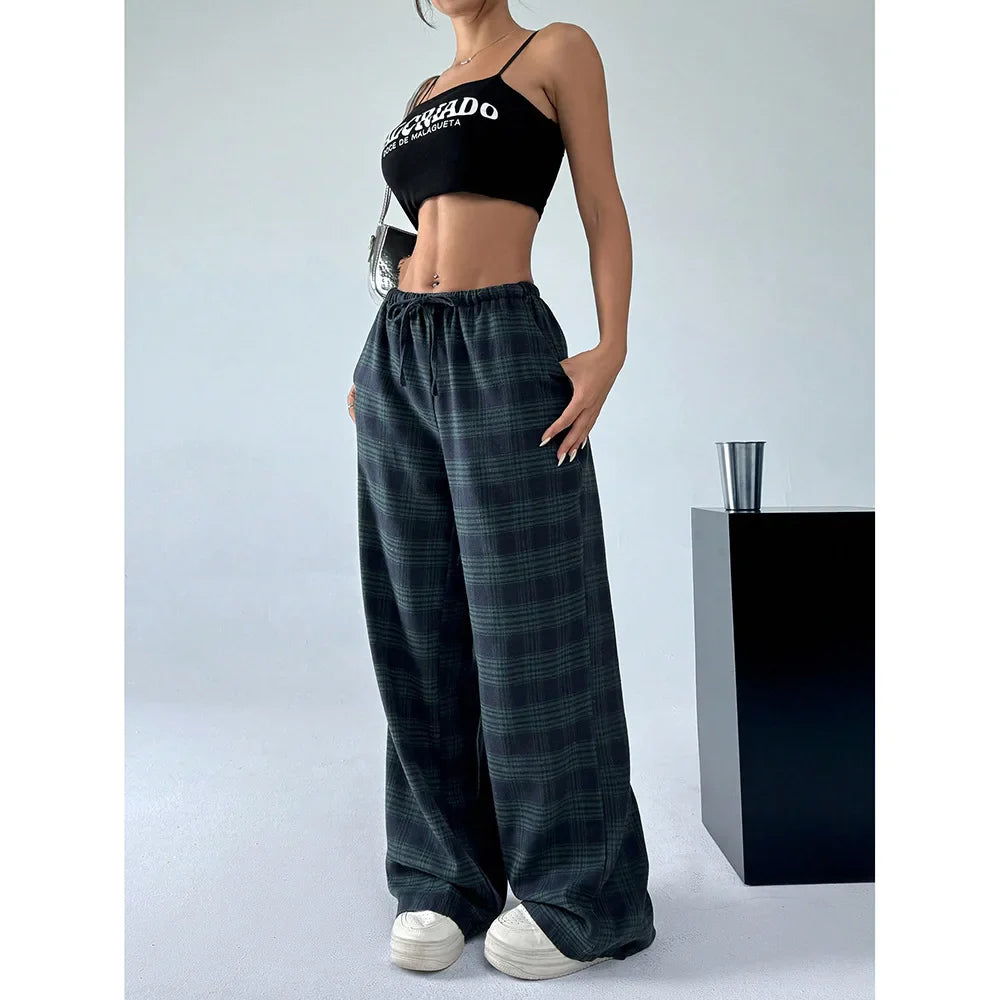 Realtree Trends Classic Y2k Leopard Print Casual Pants Loose Wide-leg Versatile Long Pants Oversized Joggers Pants