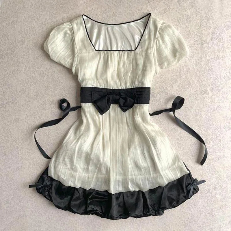 Rural Style Y2K Dress Aesthetics Graphic Print Punk Unique A-line skirt Streetwear Rock Gothic Braces skirt Hip Hop Frock Casual