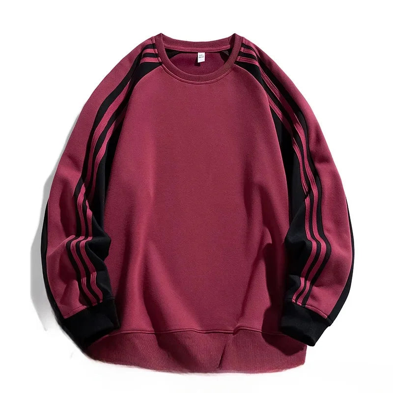 American Style Loose Fit round Neck Sweatshirt Unisex Youth Casual Top Simple Design