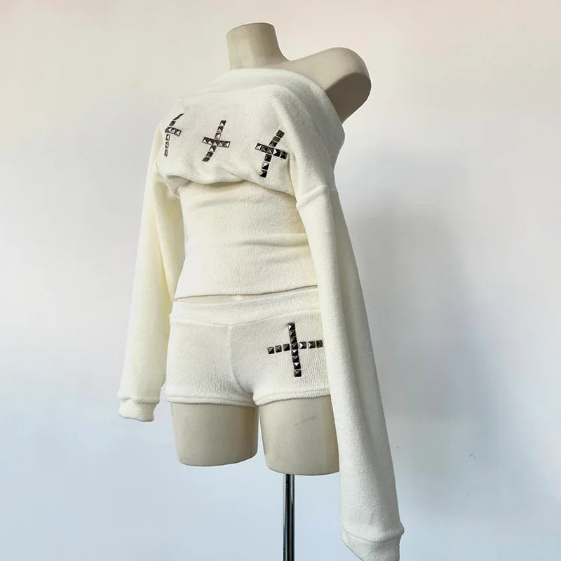 Chic Streetwear Punk Y2k Crop top Harajuku Graphic Print Cool Long sleeve Top Hip Hop Baby Tee Rock Goth Unique Top