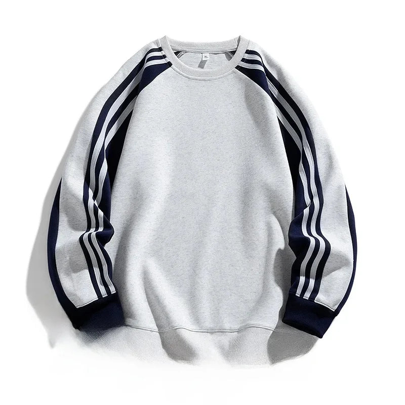 American Style Loose Fit round Neck Sweatshirt Unisex Youth Casual Top Simple Design
