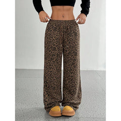 Realtree Trends Classic Y2k Leopard Print Casual Pants Loose Wide-leg Versatile Long Pants Oversized Joggers Pants