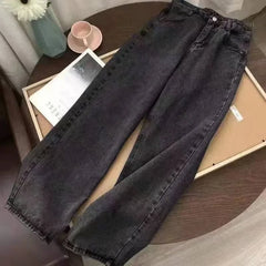 Y2K Style Harajuku Stripe Embroidery Baggy Jeans High Street Retro Hip Hop Casual Couple Wide-leg Denim Pants