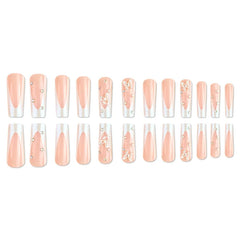 Pipe Nail French Stereo Bear Bow Pearl Manicure Fake Nails